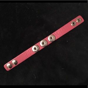 Ginger Snaps Pink Leather Bracelet
